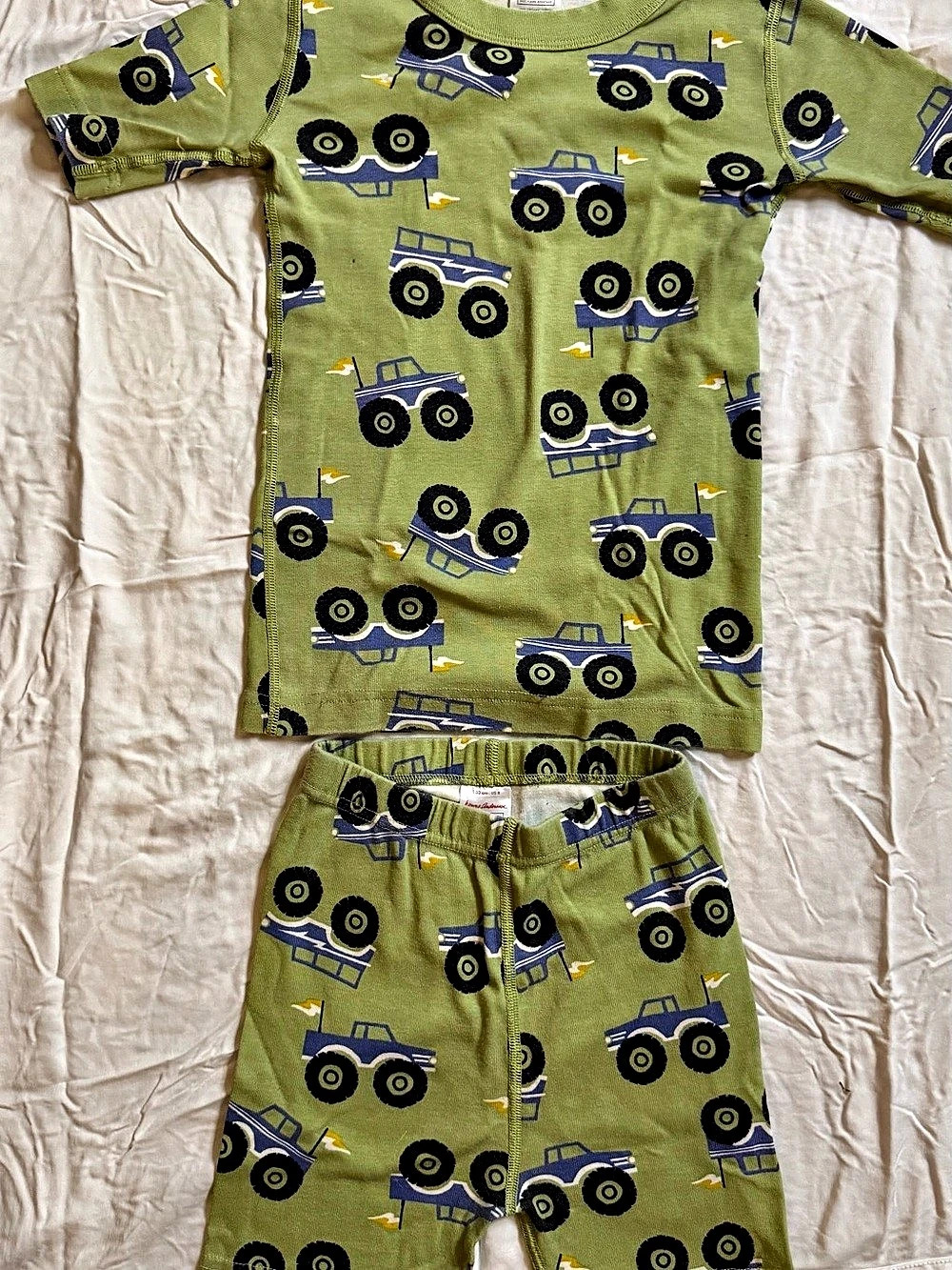 Hanna Andersson Kids Truck Print Matching Set Green & Blue Kids 8